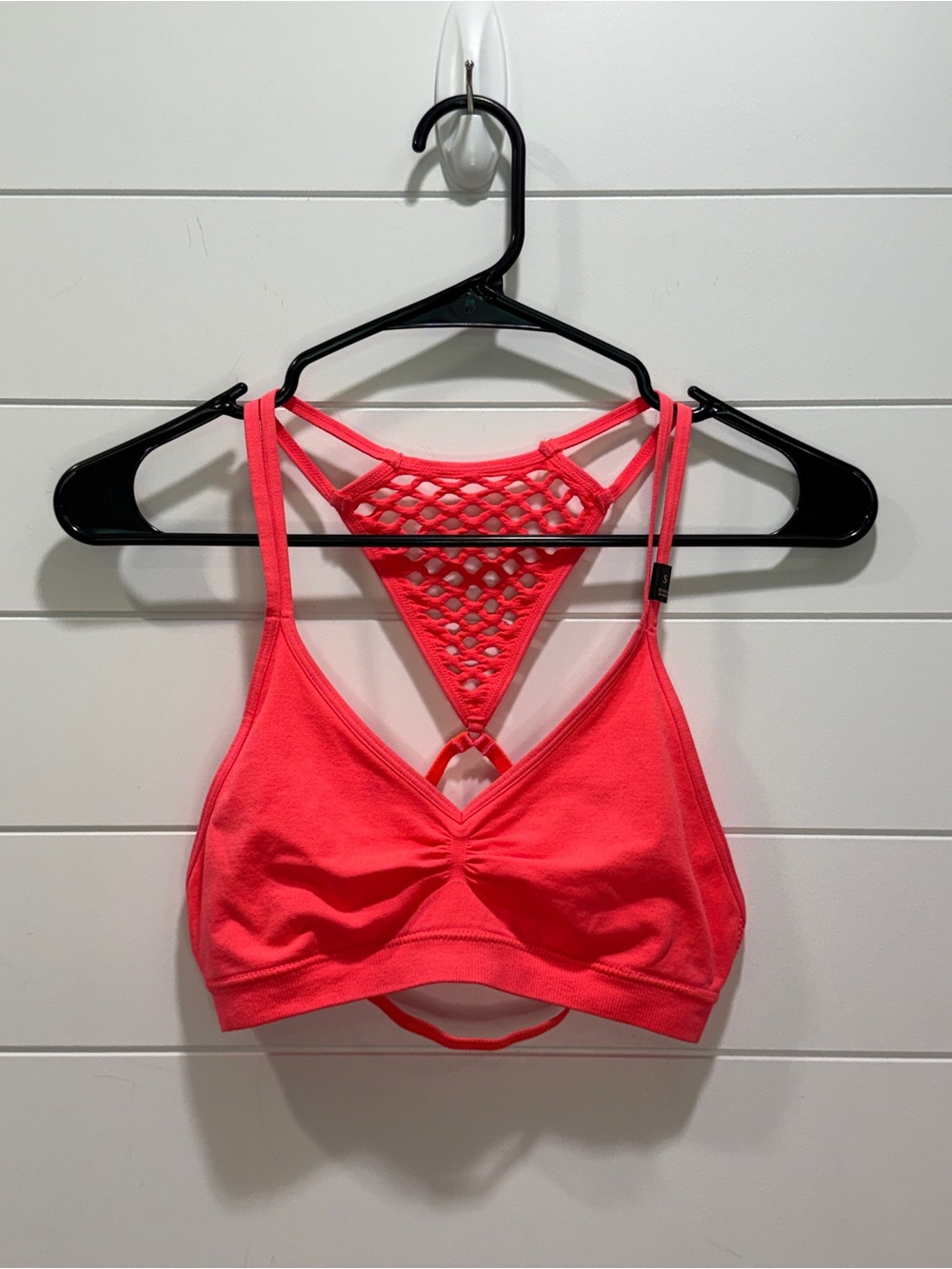 Victoria's Secret Neon Coral Crochet-Back Bralette